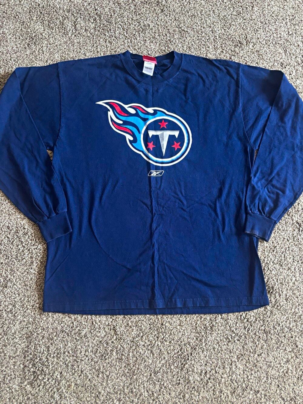 Vintage/Y2K Reebok Tennessee Titans NFL Football Long Sleeve Shirt, L, Blue